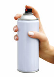 Spray aerosol in female hand