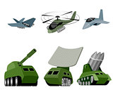 Six military vehicle