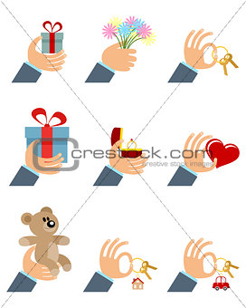 Hans with gifts