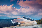 Carpathian mountains in winter time