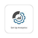 Set Up Analytics Icon. Flat Design.