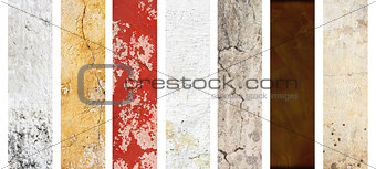 Set of banners with textures of stucco
