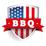 Barbecue vintage shield with USA flag