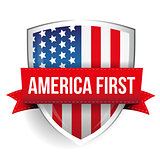 America First shield with USA flag