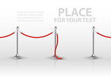 Stand rope barriers open. vector illustration