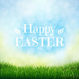 Happy Easter Card With Grass