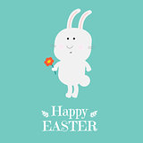 Happy Easter Card With Rabbit