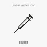 Linear syringe icon
