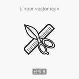 Icon of scissors and combs