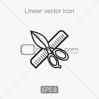 Icon of scissors and combs