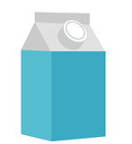 Milk in a box icon flat style. Isolated on white background. Vector illustration.