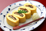 umaki, japanese eel rolled omelet, japanese cuisine