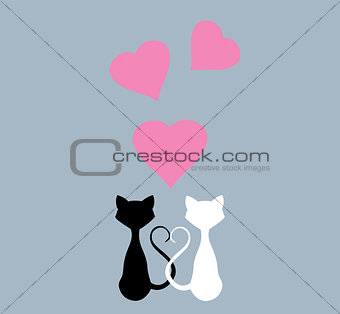 Vector Valentine Cats