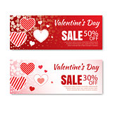 Valentine's day sale offer, banner template.Shopping market post