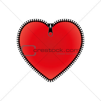 Image 7130182: Red heart with zipper, vector illustration. from