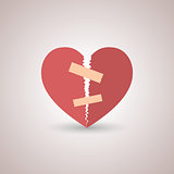 Icon broken heart, vector illustration.