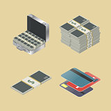 Set of financial icons, vector illustration.