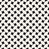 Trendy monochrome twill weave. Vector Seamless Black and White Pattern.