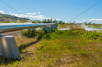 Geothermal plant pipes
