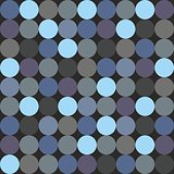 Tile vector pattern with polka dots on black background