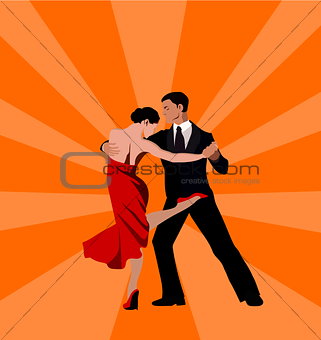 International tango day (dancing couple: man and woman)