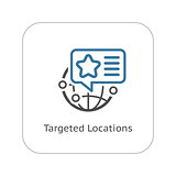 Targeted Locations Icon. Flat Design.