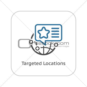Targeted Locations Icon. Flat Design.