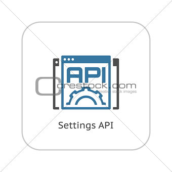 Settings API Icon. Flat Design.