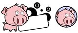 cute Little pig big head expression copyspace
