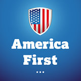 America First banner with USA flag