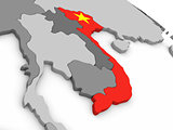 Vietnam on globe with flag