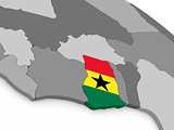 Ghana on globe with flag