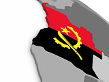 Angola on globe with flag