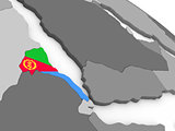 Eritrea on globe with flag