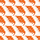 Cooked Red Shrimps Seamless Pattern