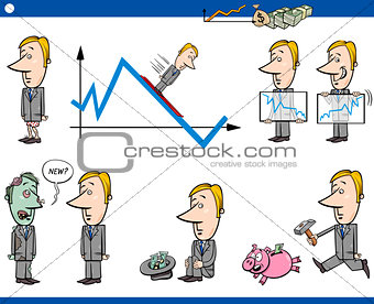 business cartoon concept set