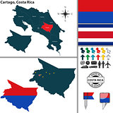 Map of Cartago, Costa Rica