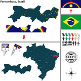 Map of Pernambuco, Brazil