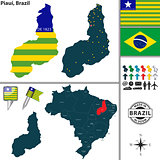 Map of Piaui, Brazil