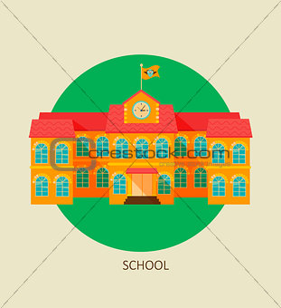 Classical school building icon.