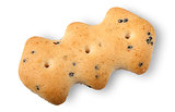 Single crackers with poppy seeds