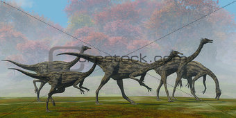 Gallimimus Dinosaur Fall Day