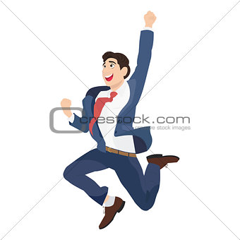 Happy Business men jumping with raised arm