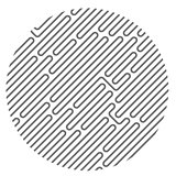 Circle filled with diagonal maze pattern