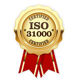 ISO 31000 standard certified rosette - risk management