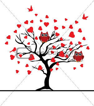 vector valentine tree