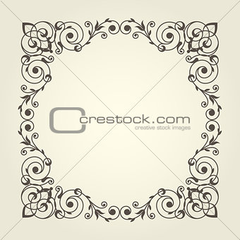Art nouveau style square frame with stright lines