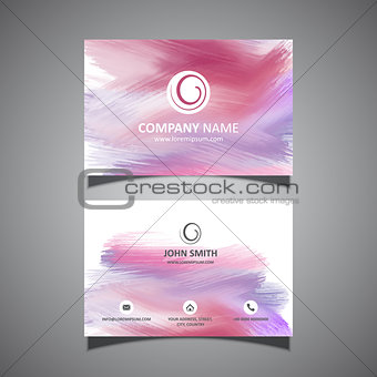 Business card with paint strokes design