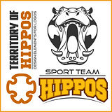 Hippo head - sport team. Mascot vector illustration