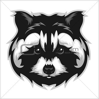 Raccoons head logo for sport club or team.